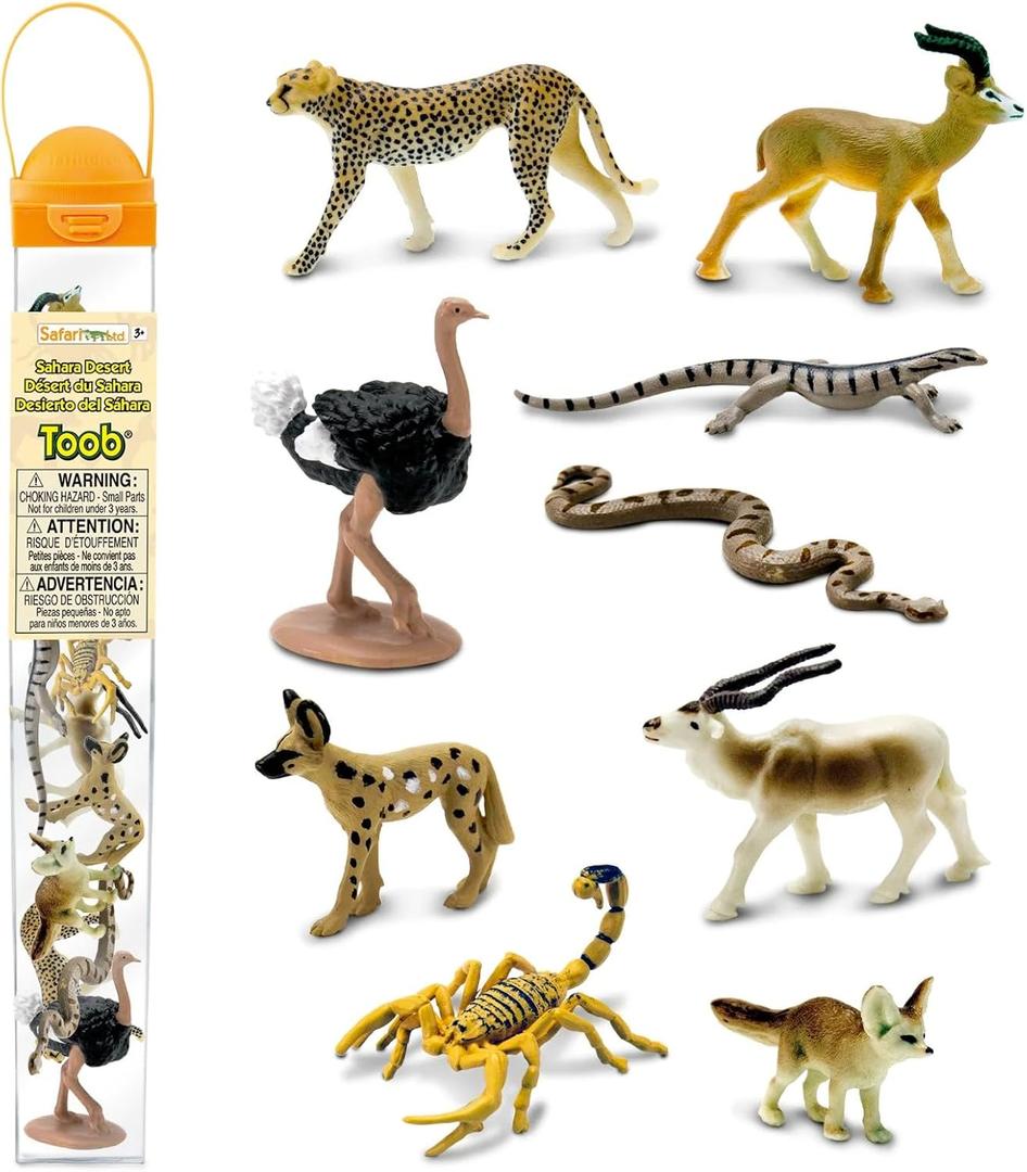 Safari Ltd. Sahara Desert Animals TOOB - 9 Mini Animal Figurines - Educational Toy Set for Boys, Girls and Kids Ages 3+