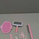 Small Animal Pet Grooming Kit with Pet Shedding Slicker Brush, Bath Massage Glove, Pet Grooming Comb, Nail Clipper Trimmer for Rabbit, Puppy, Kitten, Guinea Pig, Hamster, Ferret (Pink)