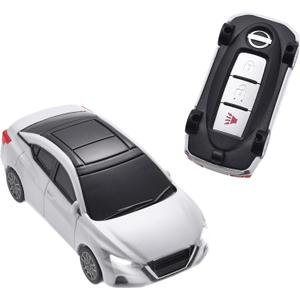 for Nissan Key Fob Cover Key Shell upgraded version with lamp - White | Compatible with Nissan Altima Maxima Sentra Armada Pathfinder Rogue Smart Remote Key and Key 2/3/4/5 Button