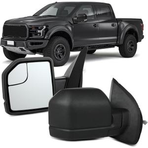 OCPTY Tow Mirrors Power Left Driver Right Passenger Side Pair Of Towing Mirrors Fit For 2015-2020 For F150 Pickup Truck With Temperature Sensor Manual Folding