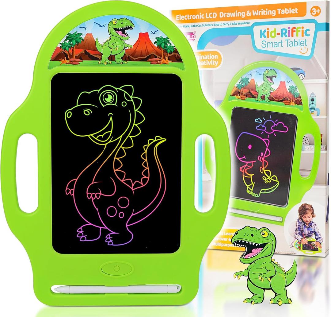 Dinosaur 8.5 Inch LCD Writing Tablet for Kids 2-6, Drawing Tablet Doodle Board with Handle, Travel Car Toy for Boys, Educational Sketch Pad Birthday Christmas Gift