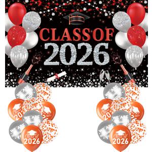 Large Congratulations Class of 2026 Banner, Congrats Grad Banner Backdrop, Class of 2026 Party Decorations for Friends, Family, Graduates, Congrats Grad Graduation Party Supplies