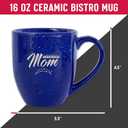 Rico Industries NFL Football Mom Red 16 oz Team Color Laser Engraved Speckled Ceramic Coffee Mug