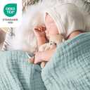 Love's cabin 6 Layer 100% Cotton Muslin Blanket, 60"x80" Twin Muslin Blanket for Couch Bed, Lightweight and Breathable Cotton Gauze for Adult, Cyan