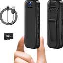 Mini Body Camera with 32GB Card, 1080P HD Video Recorder, Wearable Camcorder, Small Body Cameras with IR Night Vision, Portable Camera for Cycling, Travel, Home Security, Outdoor Activities