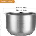 Inner Pot Pressure Cooker Rice Cooker Liner Stainless Steel Rice Cooking Silver Container Pot Replacement 7.08x6.29x4.2inches