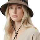 Zylioo XXL XL L Bucket Hat for Big Heads,Faux Linen Summer Cool Sun Hats,Giant Lightweight Travel Hats with Chin Strap (Brown)