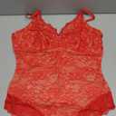 FeelinGirl Shapewear Bodysuits for Women Lace Shapewear Tummy Control V-Neck Sleeveless Bodysuit Tops Jumpsuit (Small, Red)