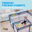 Orian Baby Playpen 50x50 Large Play Yard for Babies and Toddlers, Indoor Outdoor Playpen, Sturdy Baby Play Pen with Mesh Sides, Safe Baby Fence Play Area, Assembly Required/Not Portable, w Storage Bag