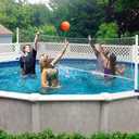 Poolmaster 72786 Above-Ground Pool Water Volleyball and Badminton Pool Game with Bracket Mounts White 16-Feet