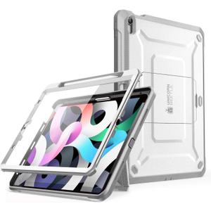 SUPCASE Unicorn Beetle Pro Series Case Designed for iPad Air 4 (2020) 10.9 Inch, with Pencil Holder & Built-in Screen Protector Full-Body Rugged Heavy Duty Case(White)
