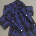 Dog Shirts Plaid Dog Clothes for Small Medium Large Dogs - Owner and Pet Shirts Sold Separately (L-(13.1-18lb)-Chest~21.65" for Pets, Blue&Black Only for Pets)