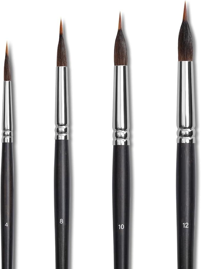 Watercolor Brushes Set, Extended Brushes, Dancart Watercolor Paint Brushes for Detail Painting, Natural & Mink Hair Blend, Birch Wood Handle