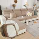 Couch Cushion Covers for Sofa Couch Covers Wear-Resistant Universal Sofa Cover Washable Stretch for Sectional Slipcovers (Texture-Light Coffee,Back Cover M)