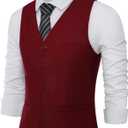 BABEYOND Men's Suit Vest Slim Fit Waistcoat Business Dress Vests for Suit Tuxedo (L)