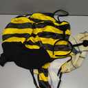 Women Halloween Bee Bodysuit Costume Sleeveless Ruffle Honeybee Cosplay Outfit Sexy Slim Bumblebee Jumpsuit Wing Set M