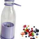 Appreciarel Blender, Portable Blender, Portable Cordless Juicer Fruit Juicers for Smoothies Bottle, For Shakes and Smoothies with 15 OZ Bpa Free Travel Cup and Lid (Purple)