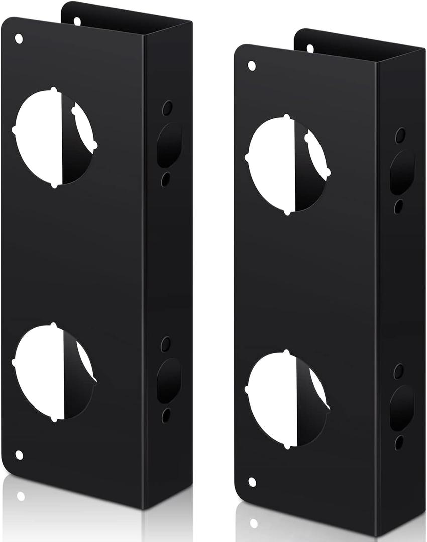 Ferraycle 2 Pieces Stainless Steel Lock and Door Reinforcer Plate Lock Reinforce and Repair Bronze Finish Door Jamb Reinforcement 5-1/2 Inch, 2-3/8' x 1-3/4 Inches for Front Entry Bedroom Home