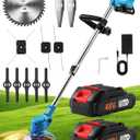 Blue Cordless Weed Wacker & String Trimmer, 48V Battery-Powered Lawn Edger and Grass Trimmer, Electric Weed Eater with Charger, Lightweight for Lawn Care and Garden Maintenance
