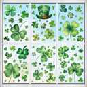 St Patricks Day Window Clings for Glass Windows - 9 Sheets 99 PCS St Patrick's Shamrock Window Stickers Saint Patricks Day Window Decals for Office Home School Party Decorations Supplies