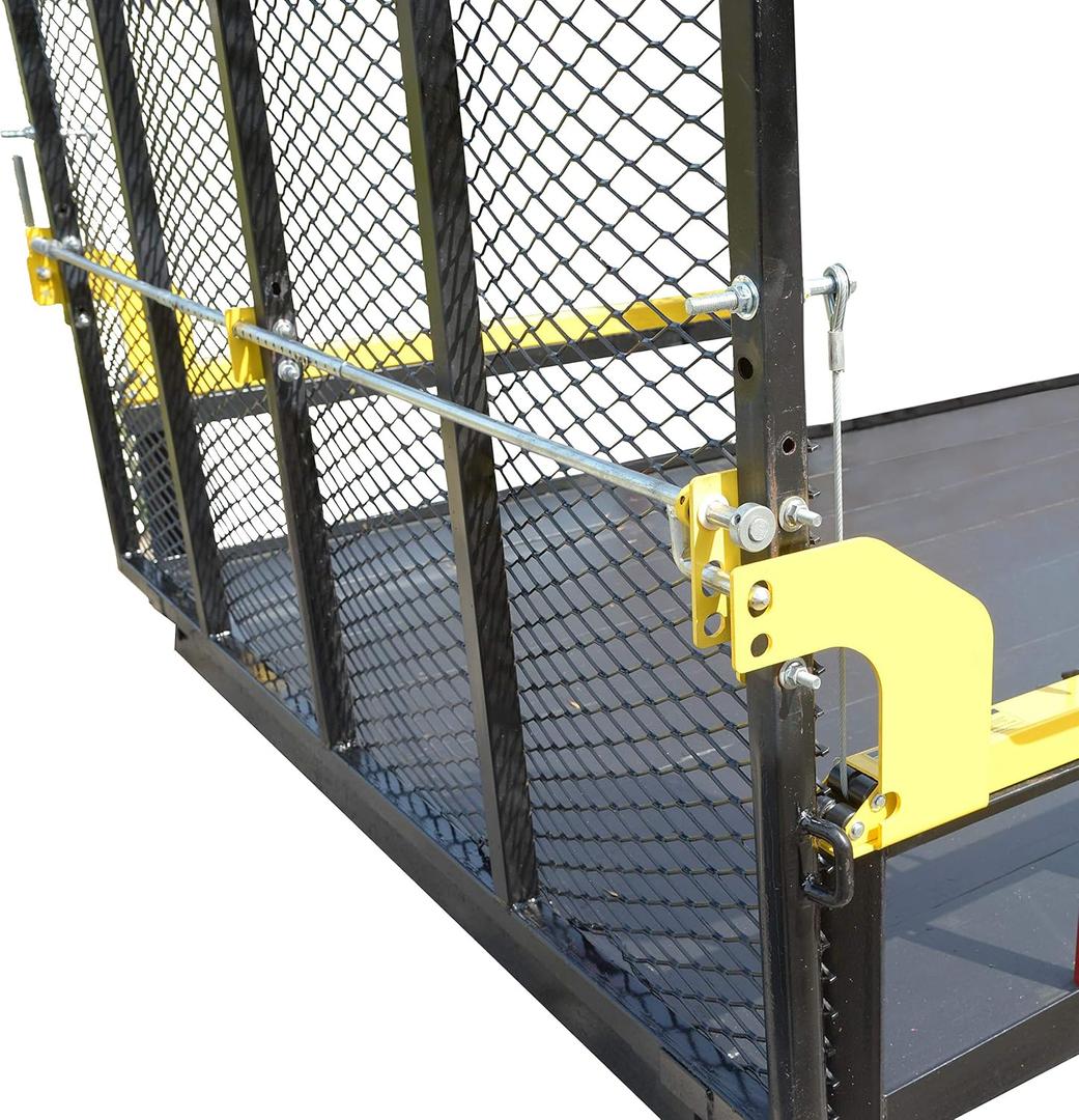 Jungle Jims Rapid Latch Trailer Gate Locking System  Easy One-Side Open and Close, Secure with One Padlock, Compatible with Gorilla Lift and EZ Gate, Max Width 6'9"