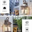Outdoor Wall Lights Waterproof Porch Lights Outdoor with Water Ripple Glass Shade 22 Inch Height Exterior Lighting Fixtures Aluminum Material and ORB Finish E26 Socket