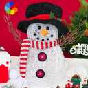 Snowman Christmas Decorations, 13.4" Light Up Indoor Snowman,Tabletop LED Color-Changing Christmas Snowman Battery Powered Colored Lights Party Supplies