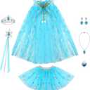 Princess Dresses for Girls 4-6,Princess Dress Up Clothes Cape Skirt Toys for Girls,Easter Birthday Gift for Girl 3-6