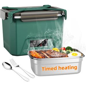 Cordless Electric Lunch Box for Adults, Heated Lunch Box 20000 mAh Battery Powered with Automatic Heating, 1.2L Portable Food Warmer, BPA Free