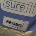 SureFit Heavyweight Cotton Duck Loveseat Slipcovers, Printed Heavyweight Cotton Loveseat Cover, One Piece Design, Loveseat Cover with Seat Elastic and Adjustable Corner Ties, Natural with Blue Stripe, 38"D x 70"W x 36"H