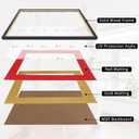 15x18 Diploma Frame for 11x14 Certificate/Document/Picture with Black and Red Mat, Solid Wood Degree Frame, UV Protection Acrylic Wall Display