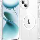FNTCASE for IPhone 14 Plus Case: Clear Magnetic Phone Cases Compatible with Magsafe Slim Anti Yellowing Military Grade Drop Protection Rugged Protective Transparent Cell Phone Cover (A-Clear)