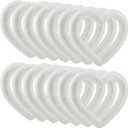 14 Pack 6 Inch Heart Foam Wreath, White Polystyrene Foam Ring, Heart Craft Foam Wreath for DIY Arts Floral Projects Home Wedding Decor