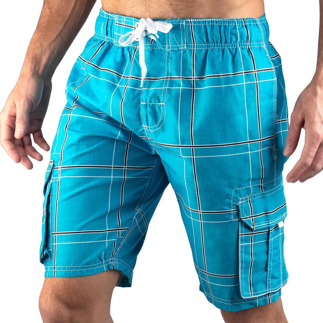 Kanu Surf Men's Echelon Swim Trunks (Regular & Extended Sizes), Flex Aqua, X-Large
