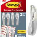 Command Cord Bundlers, Plastic, Damage-Free Hanging Cord Organizer, No Tools Bundler for Hanging Electrical Cables, 6 Gray Bundlers and 12 Strips