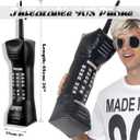 GIFIKOI 80s 90s Hip Hop Costume Outfit Kit Mobile Phone Inflatable Radio Box Necklace Bracelet Ring Glasses Hat Rapper Costumes Accessories Set (Black)