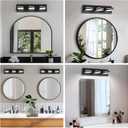 LED Modern Bathroom Vanity Light Fixtures 3-Light, 19 inch Dimmable Matte Black Vanity Lights for Bathroom Lighting Fixtures Over Mirror, with 350Rotatable Acrylic Heads(White Light 5500K)