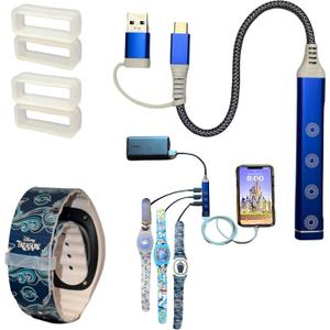 MultiCharger for MagicBand+, MagicBand +, Magic Band Compatible with FuelRod & Other External Battery. Disneyland Accessories for Trip to Disney World Cruise (USB-A & USB-C, 1-Pack)