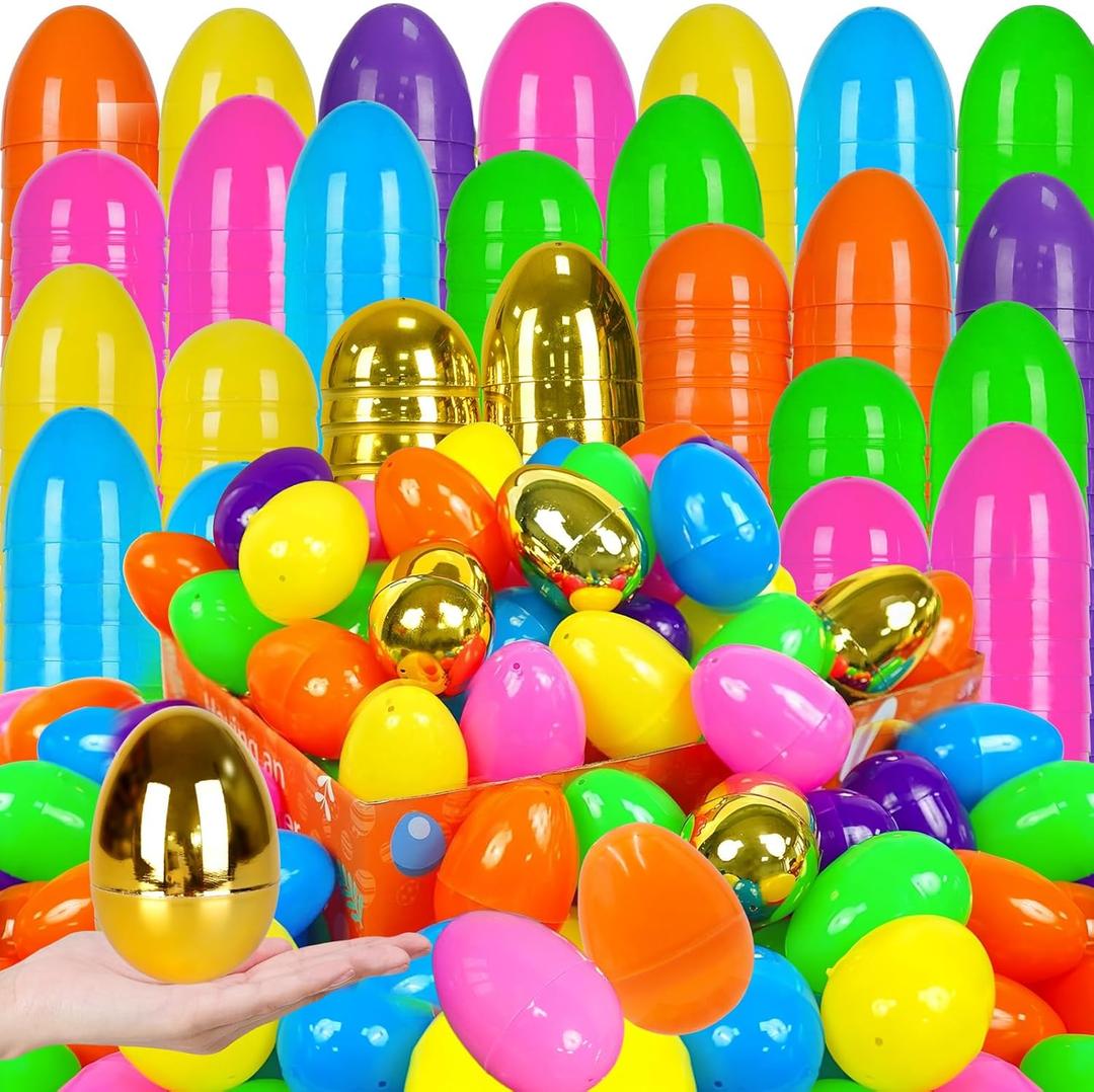 Olixmlya 200 PCS 3" Fillable Plastic Easter Eggs Mixed Colour, Premium Refillable Eggs Easter Hunt Treats - Easter Basket Stuffers & Egg Hunt Surprise Gift for Kids