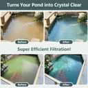 All-in-1 Pond Waterfall Kit | 40W 850GPH Pond Filter Pump with 12" Stainless Steel Spillway | Remote Control LED Lights | 4-Stage Filtration System for Backyard Garden & Outdoor Water Feature