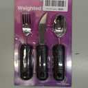 Mars Wellness Weighted Utensils Set - 3-Piece Heavy Duty, Stainless Steel Fork, Knife, and Spoon Adaptive Utensils Enhanced Stability While Eating for Elderly, Hand Tremors and Parkinson's Patients