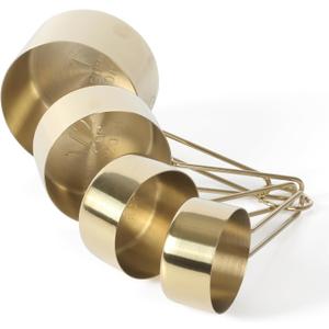 Martha Stewart Richburn 4-Piece Gold Stainless Steel Measuring Cup Set  Durable and Stylish Kitchen Measuring Tools for Baking and Cooking