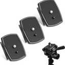 3 PCS Universal 43x43mm Quick Release Plate Set for Tripods, Camera Mounting Adapter Parts Replacement with Screws Camera Tripods Mount Adapter Ball Head Quick Release Plate Replacement for Cameras
