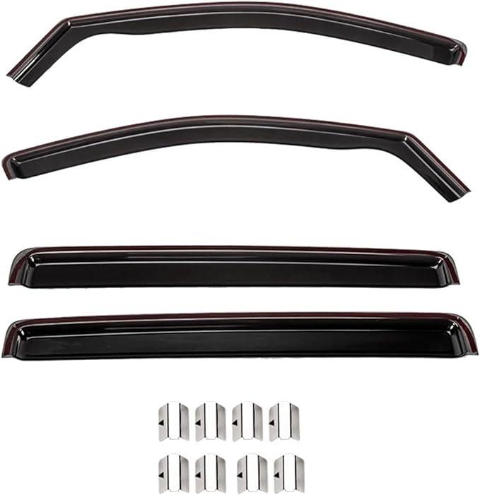 Window Visor Embedded Car Weather Shield Wind Deflector Translucent Black Car Accessories Compatible for Ford Ranger T9 Raptor Pickup Truck(Translucent)