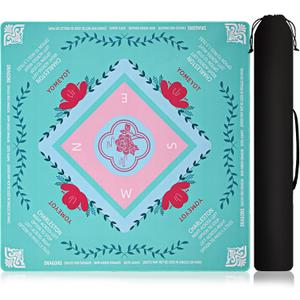 Mahjong Mat for Table Noise Reduction Non Slip Mahjong Table Mat for Playing Card, Blackjack Mahjong Poker,Board Games 31.5"x31.5" Size (Green)