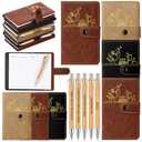 TaoBary 13 Sets Medical Lab Week 2026 Appreciation Gift Bulk 3 Colors A6 Leather Notebook Journal with Bamboo Pens for Laboratory Tech Professionals Scientists Chemistry Office Supplies (Lab Classic)