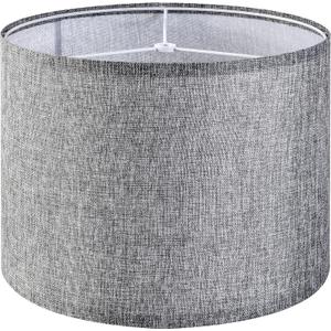 Gray Drum Lamp Shades Medium 13" Top x 13" Bottom x 10" High (Spider) Traditional Lampshades for Table Lamp & Bedside Lamp - Assembly Required - Modern Lamp Shade By GO&SO (Grey)