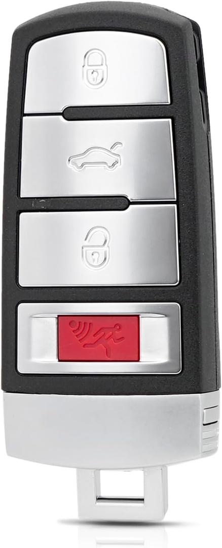 4 Buttons Car Smart Remote Control Key Fob for Volkswagen VW Passat 2006-2013 / VW CC 2009 2010 2011 2012 2013 2014 2015 keyless Entry FCC ID: NBG009066T PN:HLO 3C0 959 752 N BB AE AM