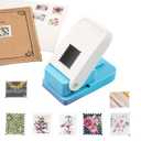 BAOFALI 1X0.8inch Rectangular Postage Stamp Punch, Scalloped Rectangle Lever Action Craft Punch for Paper Crafting Scrapbooking DIY Card Making Arts Crafts Supplies