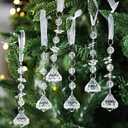 Giegxin 12 Pcs Crystal Ornaments for Christmas Tree Decorations Hanging Clear Acrylic Crystal Diamond Prism Icicle Drop Christmas Ornaments for Xmas Winter Decorations Wonderland Supplies(Classic)